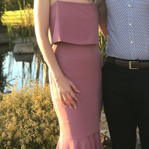 **WAYF The Dominic Sleeveless Popover Trumpet Skirt Bridesmaid Gown | Women's - Picture 7 of 7